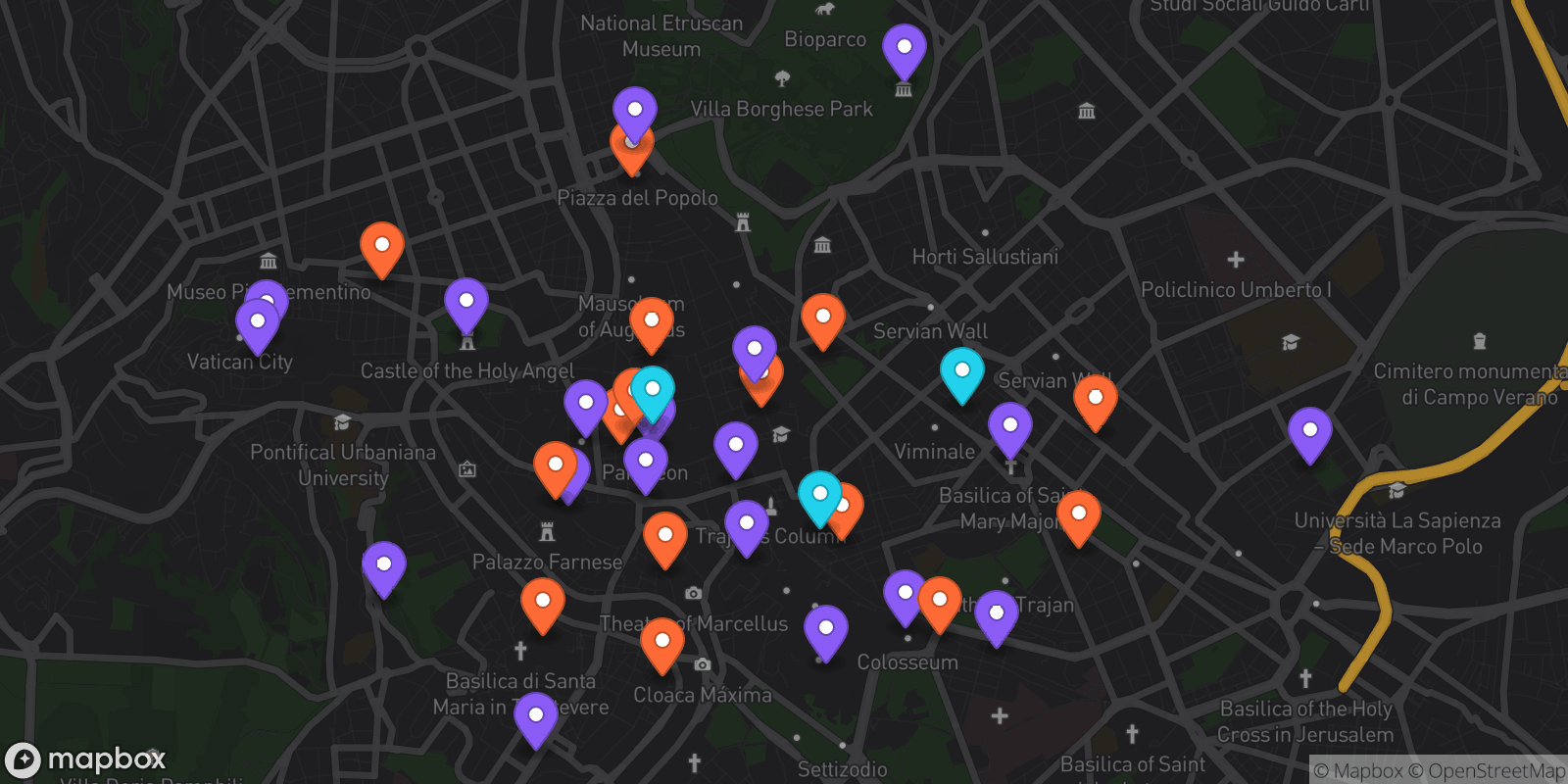 Map showing 38 locations