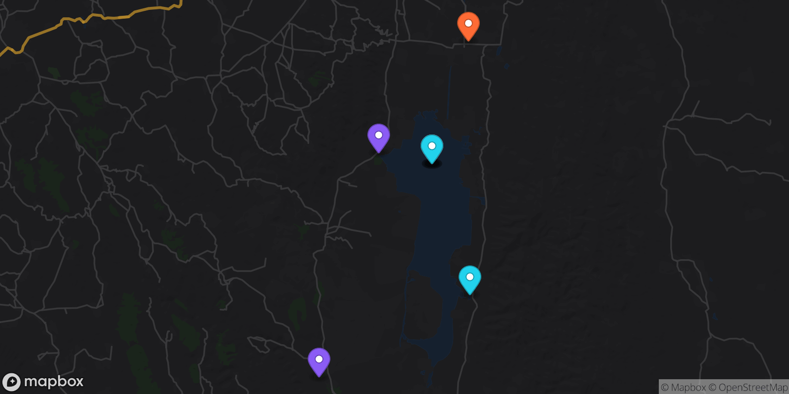 Map showing 9 locations