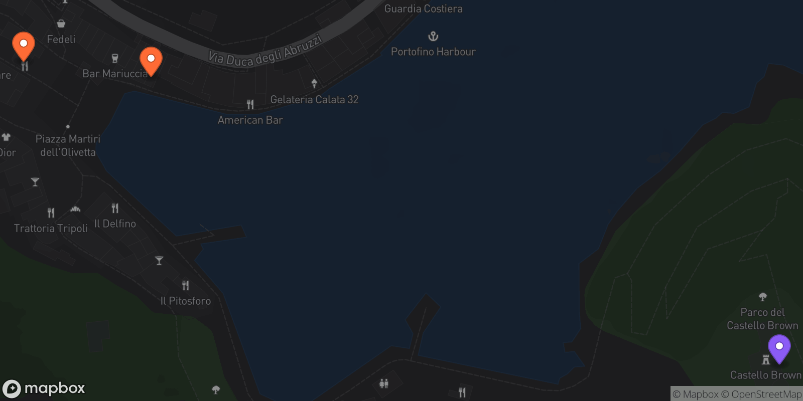 Map showing 3 locations