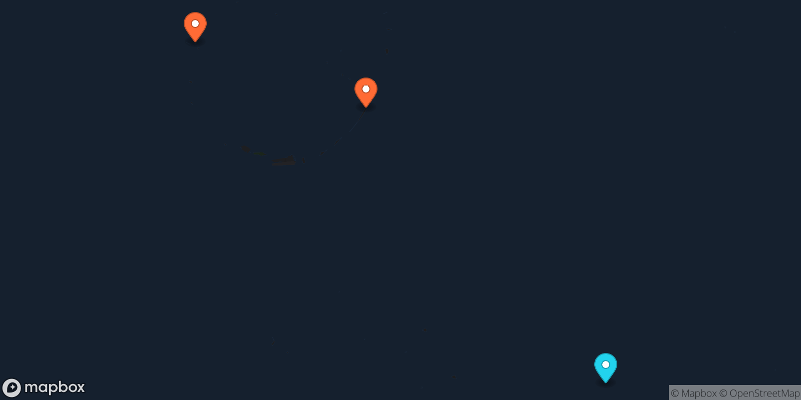 Map showing 3 locations