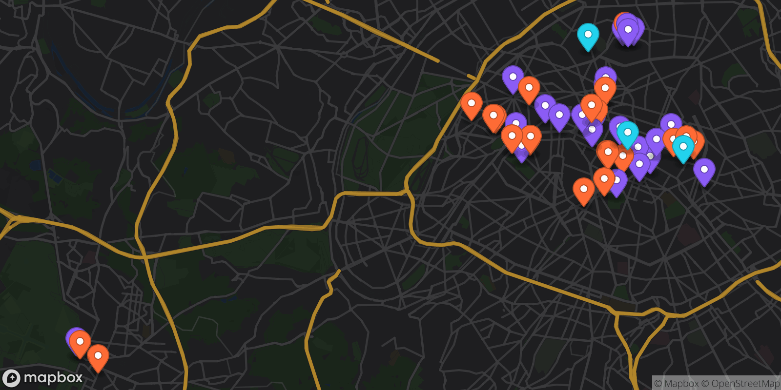 Map showing 49 locations
