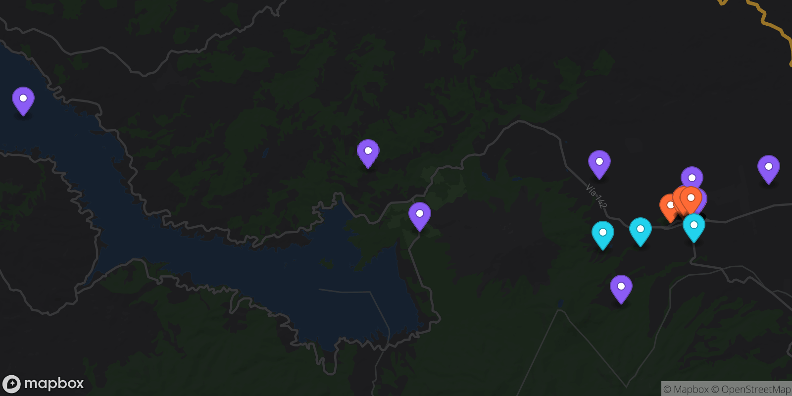 Map showing 31 locations