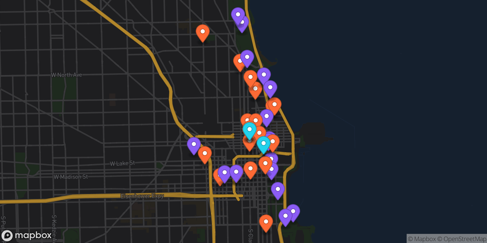 Map showing 38 locations