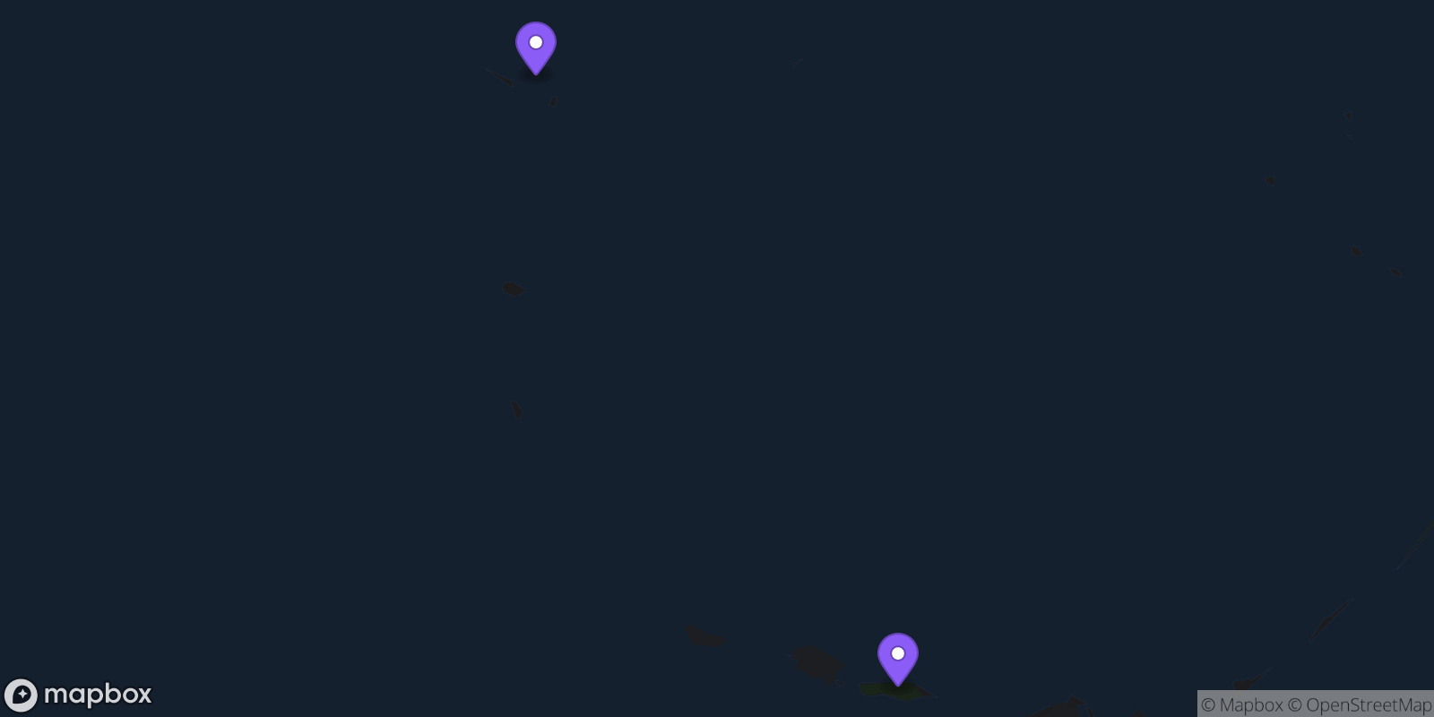 Map showing 2 locations