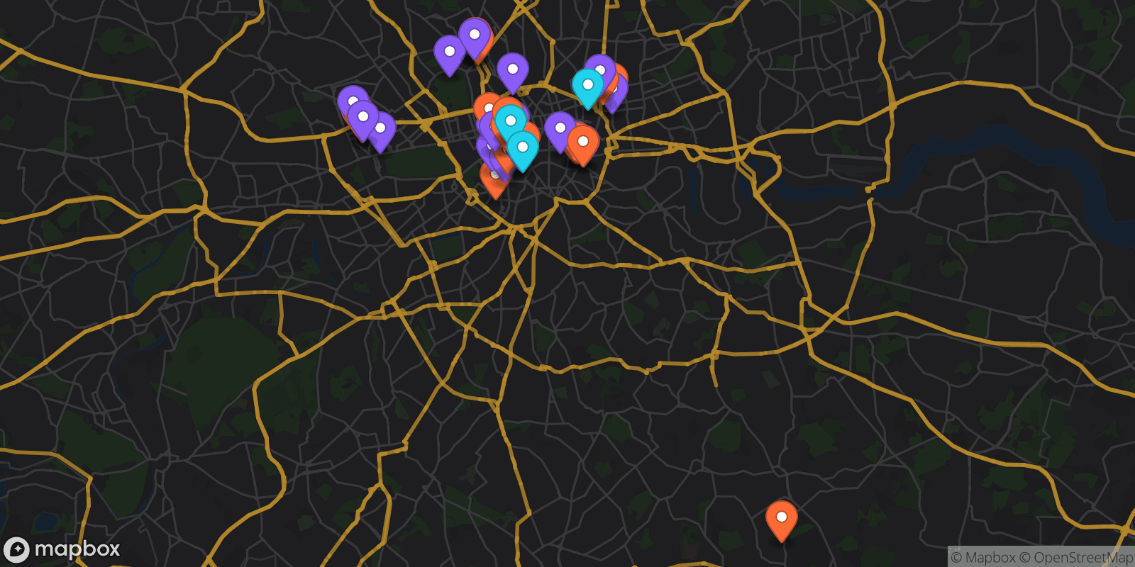 Map showing 44 locations