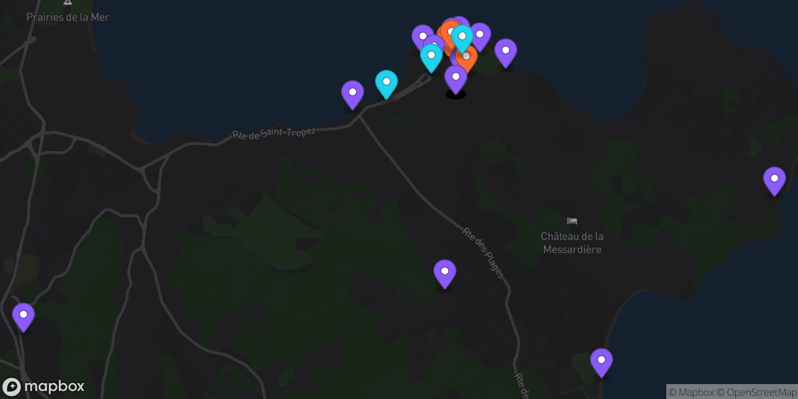 Map showing 40 locations