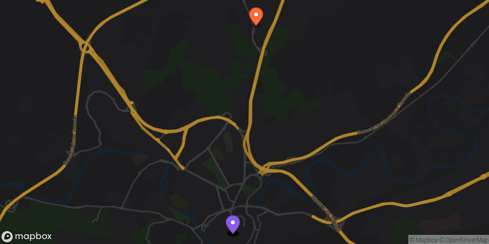 Map showing 12 locations