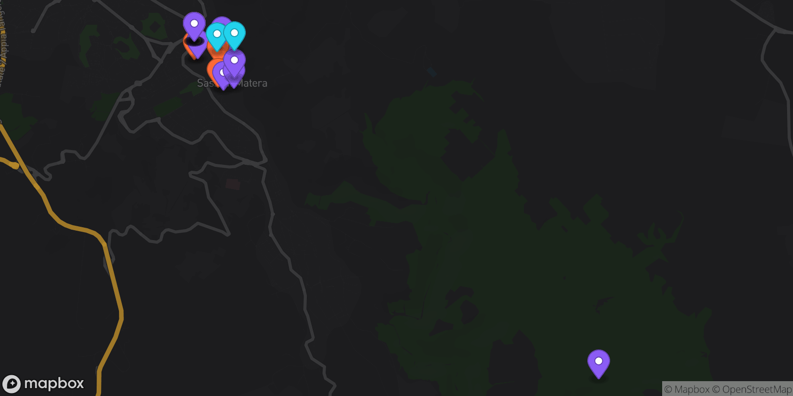 Map showing 20 locations