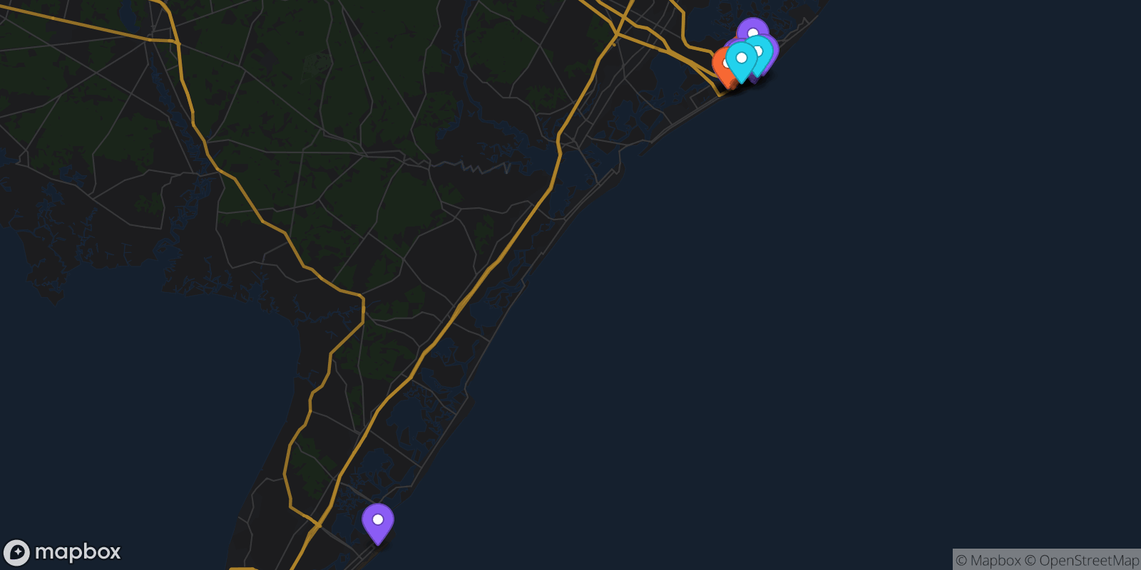 Map showing 23 locations