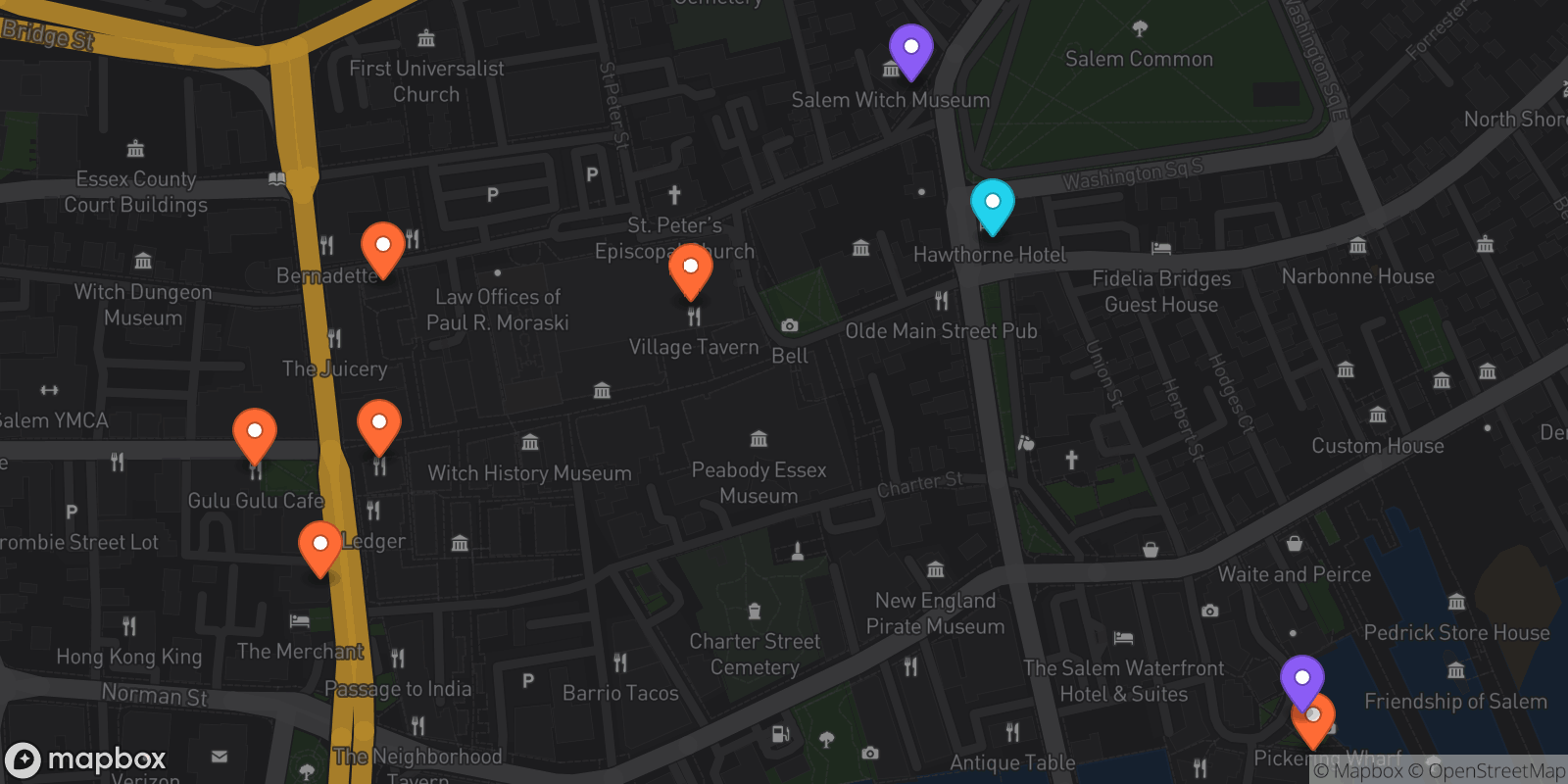 Map showing 9 locations