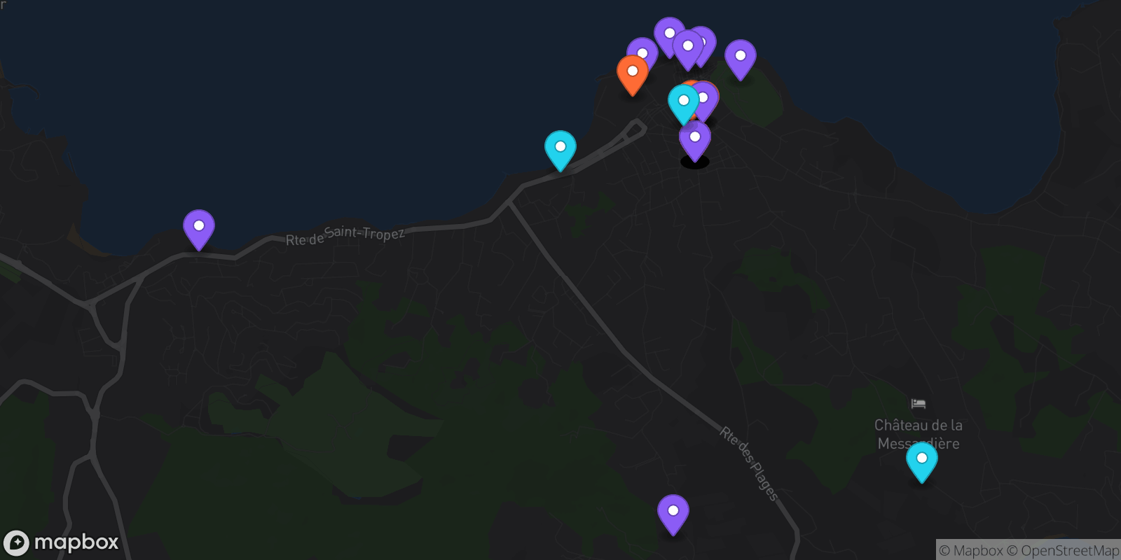 Map showing 40 locations