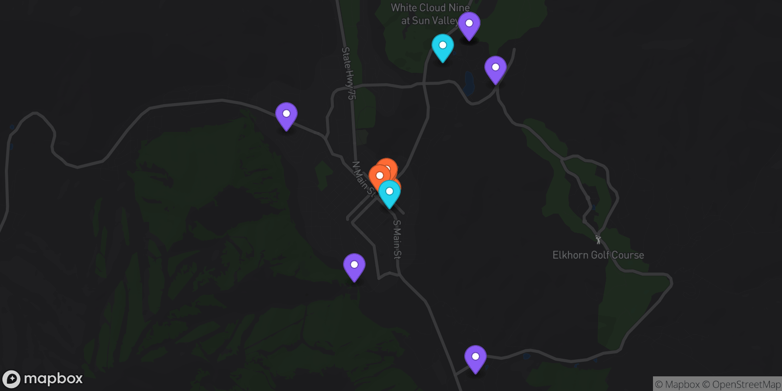 Map showing 14 locations