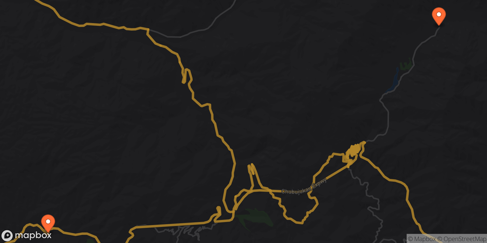 Map showing 2 locations