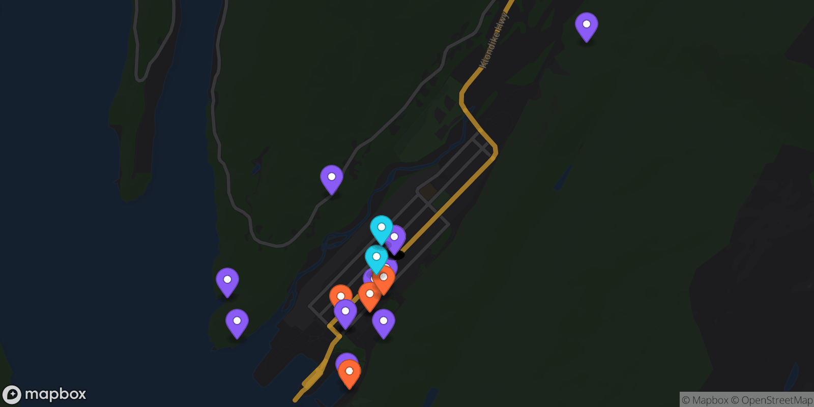 Map showing 38 locations