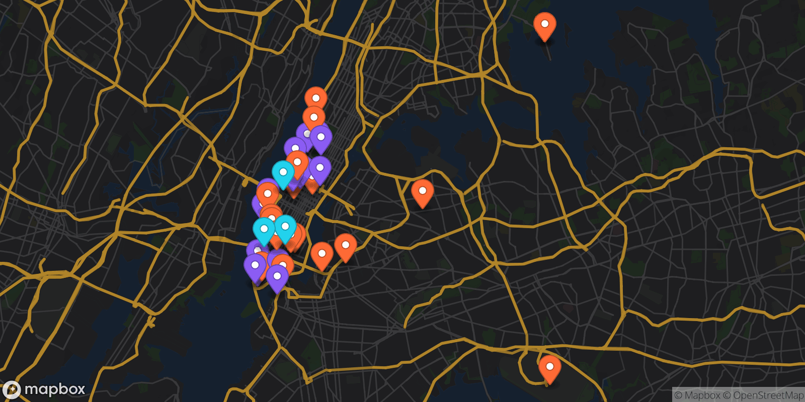 Map showing 39 locations