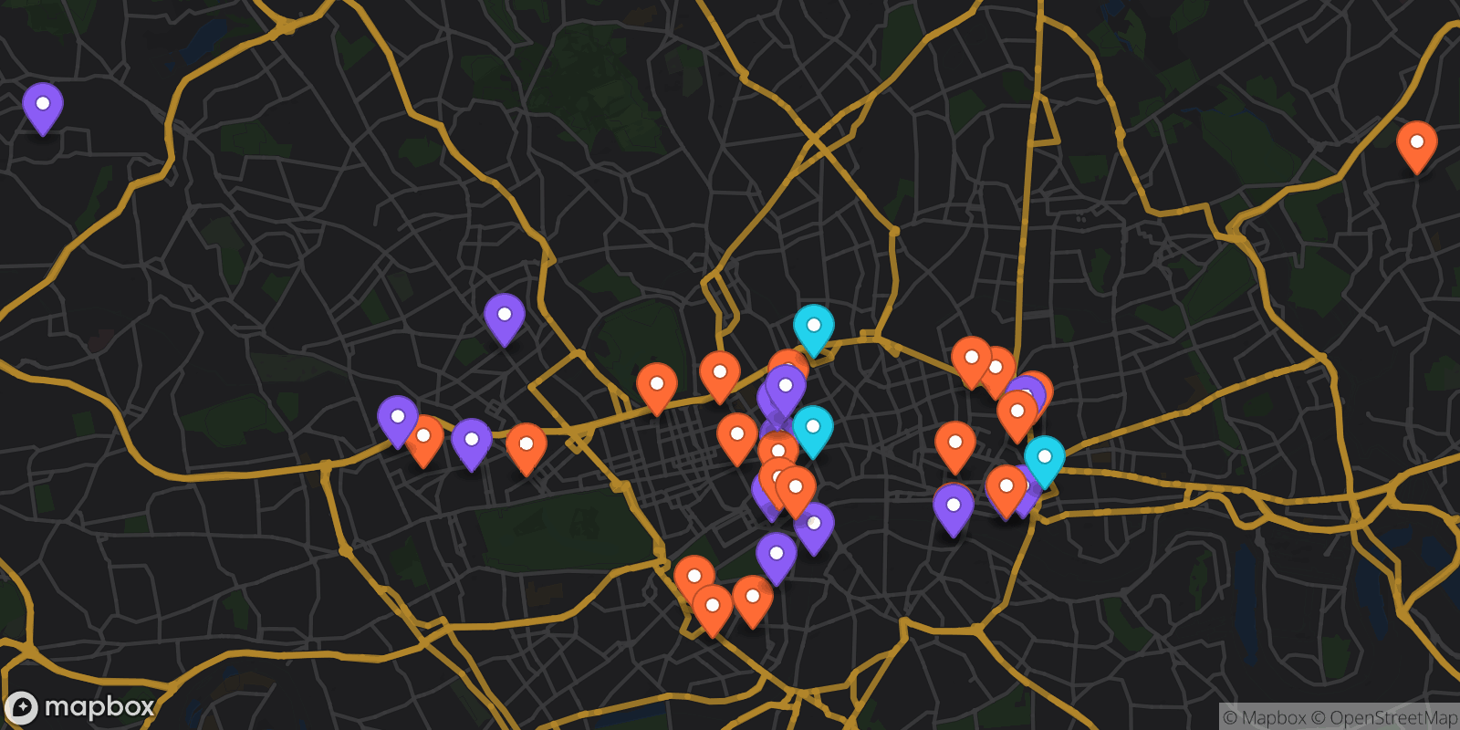 Map showing 37 locations