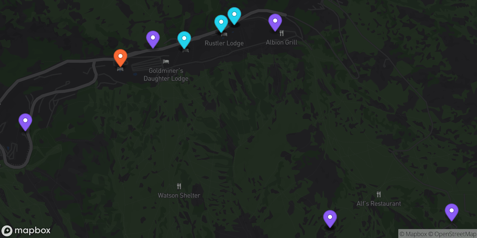 Map showing 19 locations