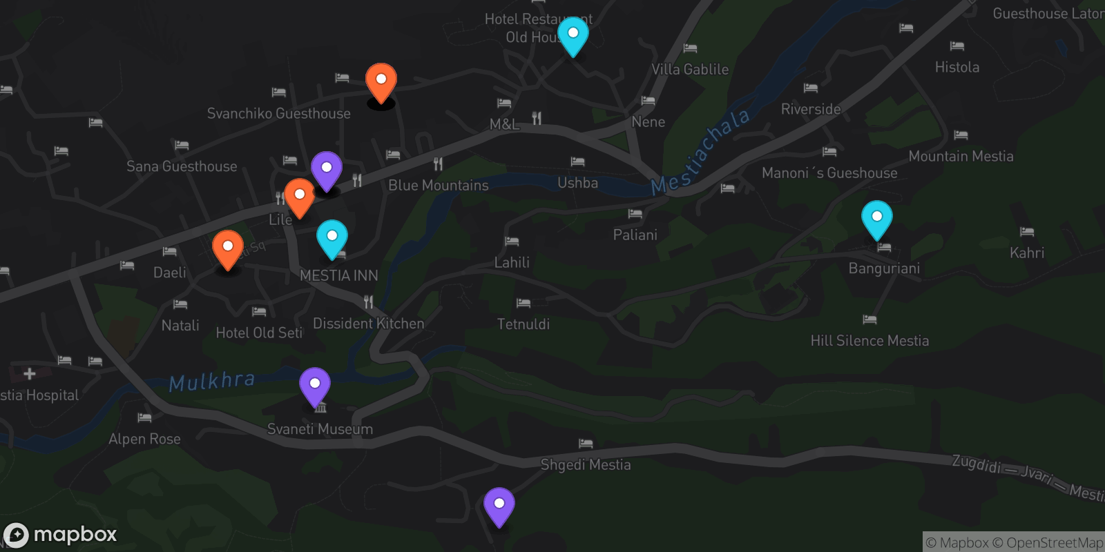 Map showing 34 locations