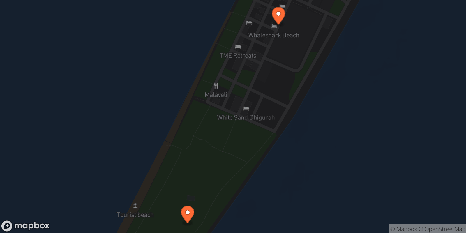 Map showing 2 locations