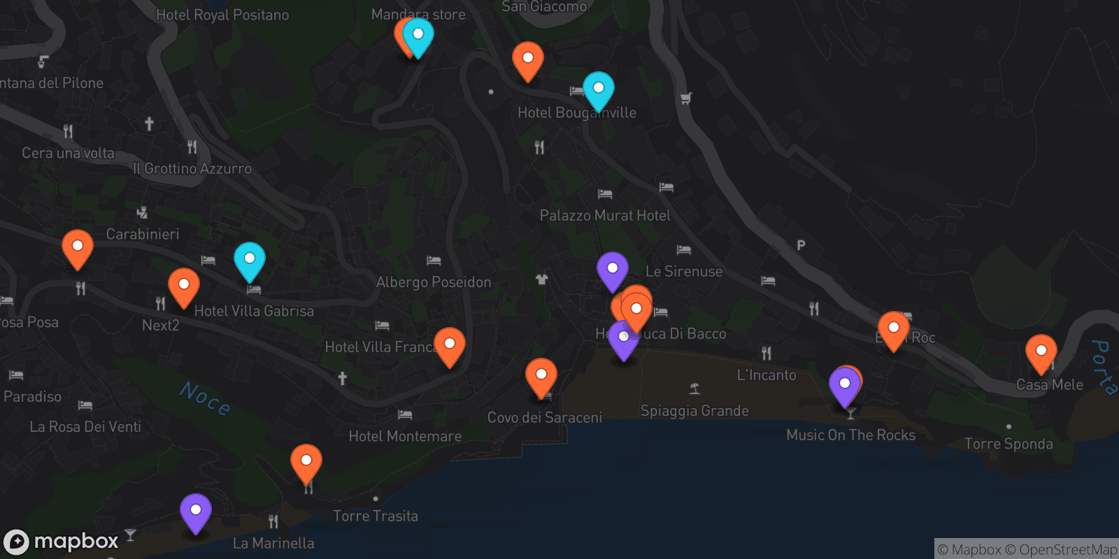 Map showing 23 locations