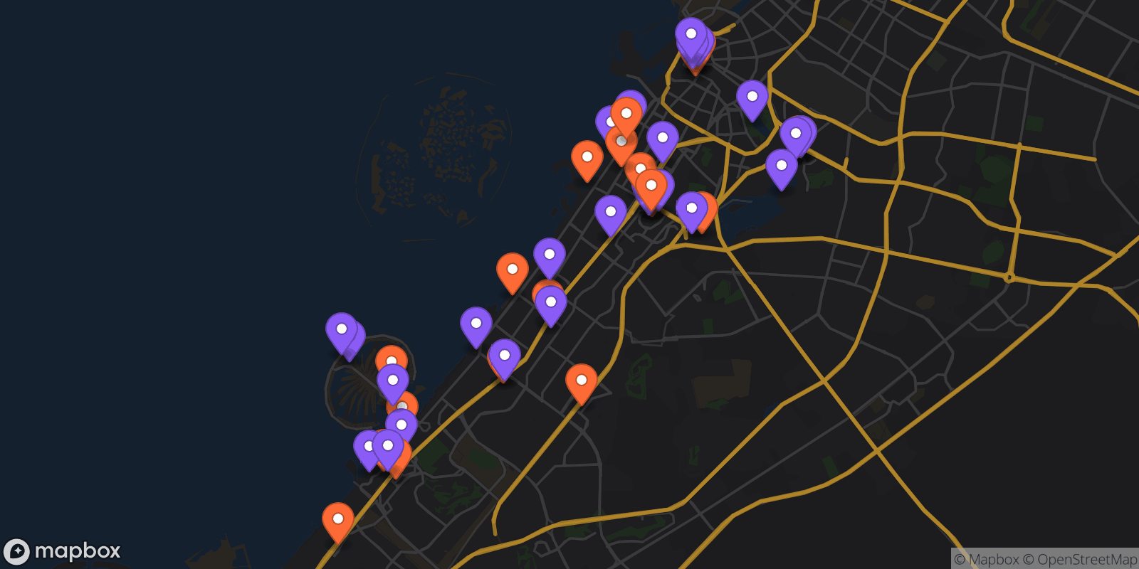 Map showing 48 locations