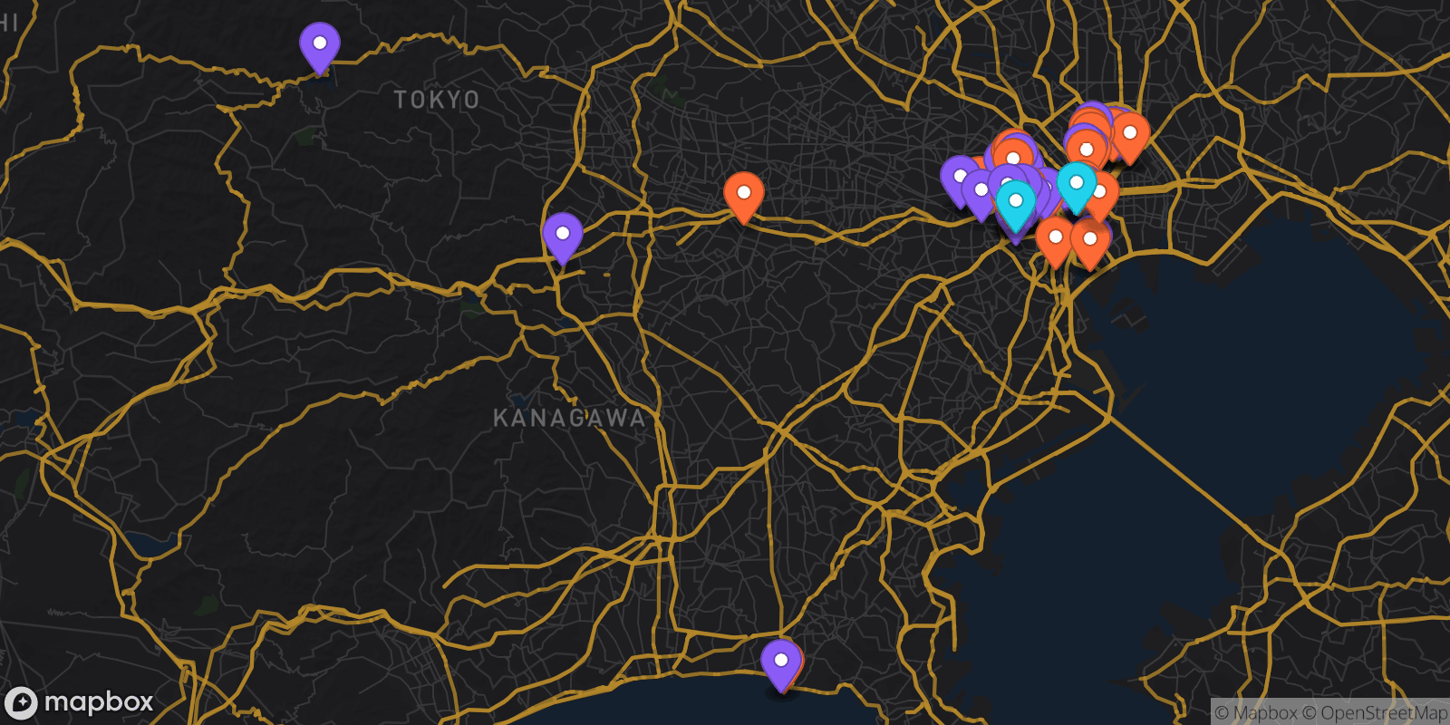 Map showing 79 locations