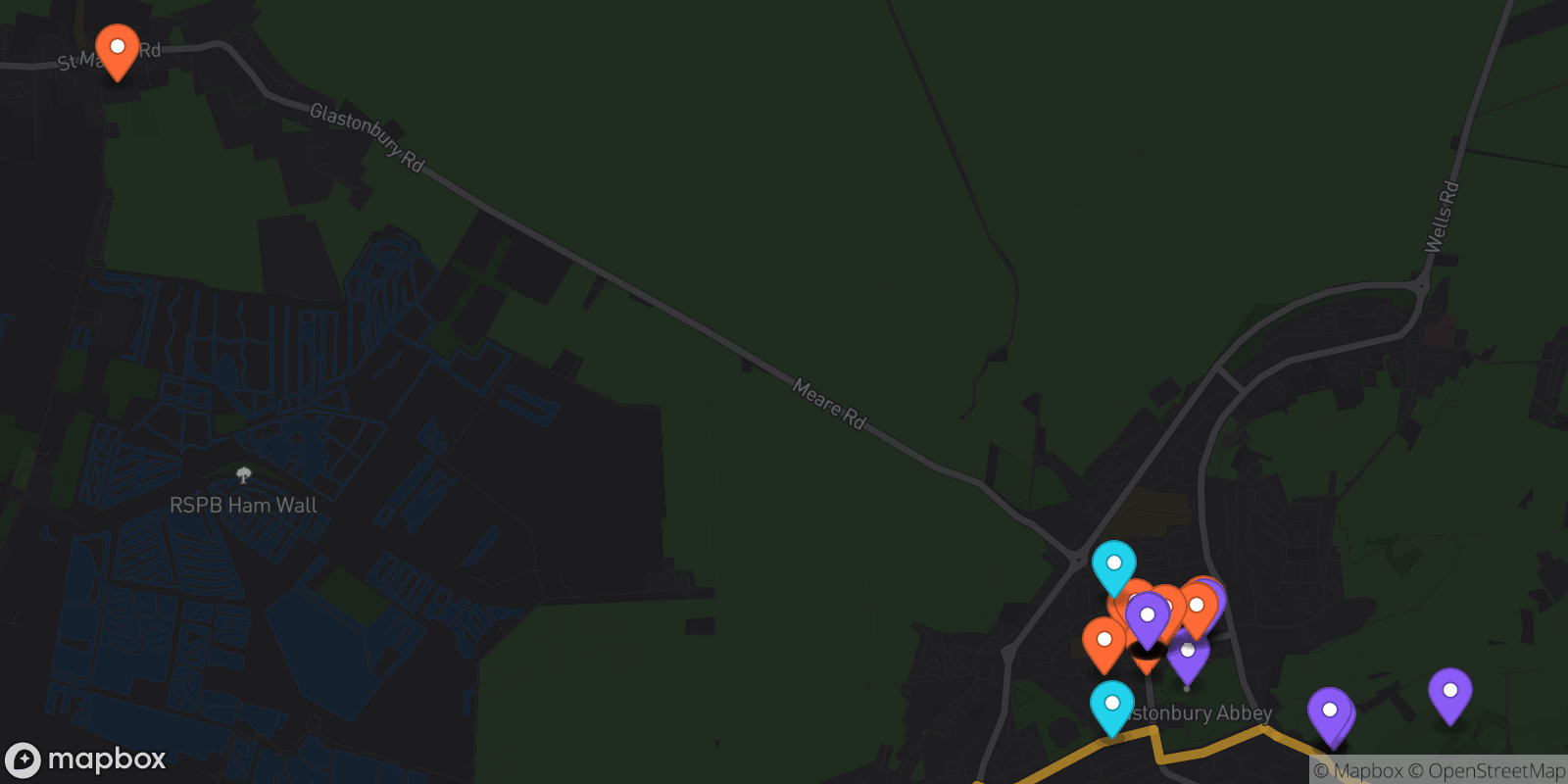 Map showing 35 locations