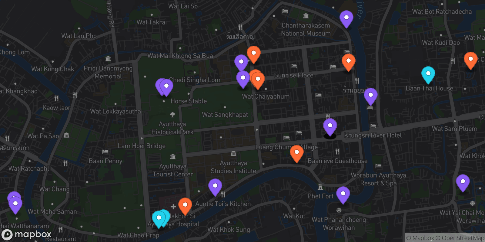 Map showing 40 locations