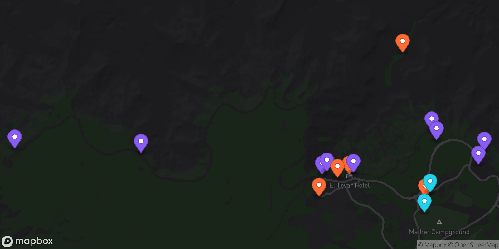 Map showing 17 locations
