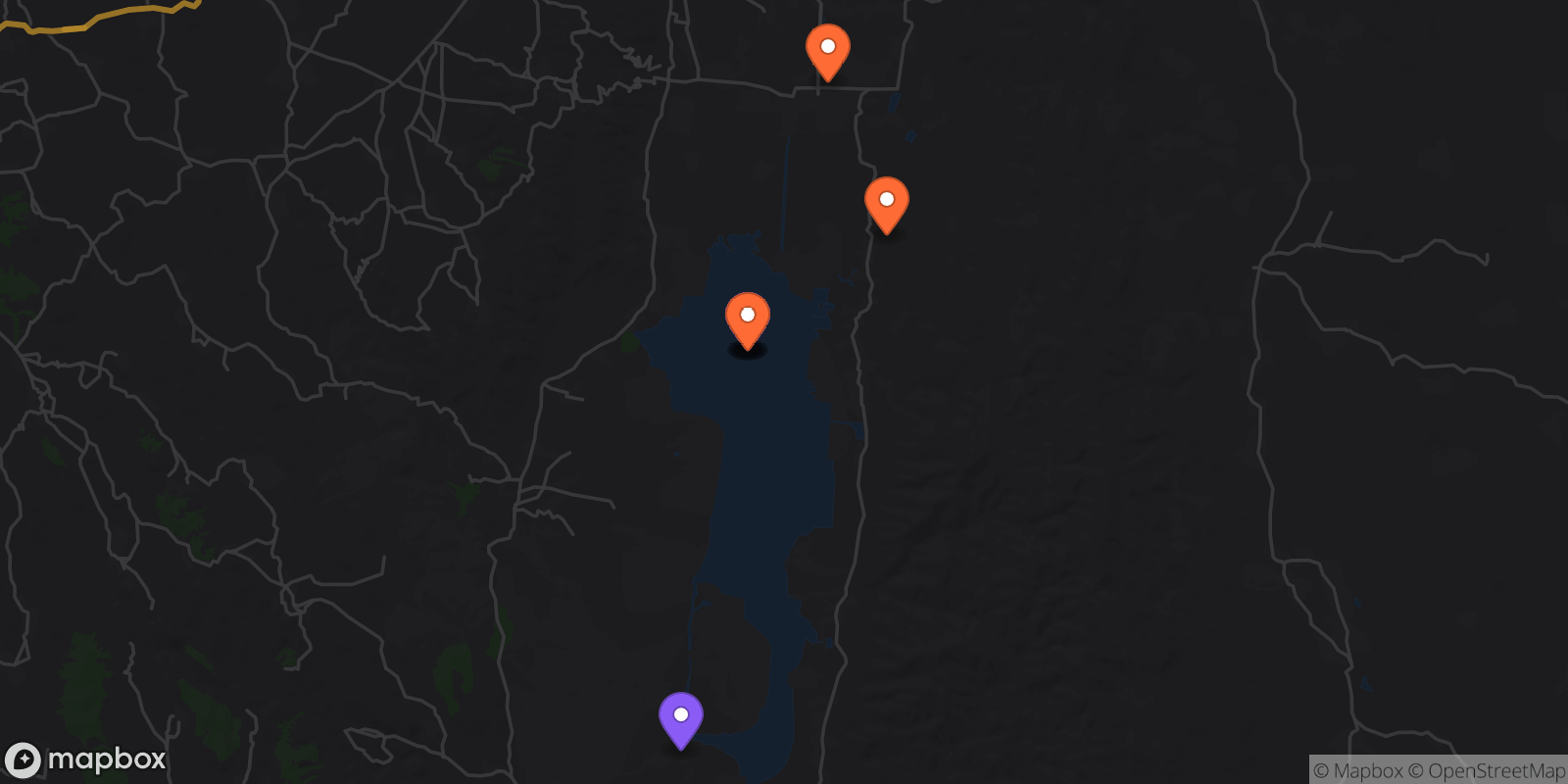 Map showing 8 locations