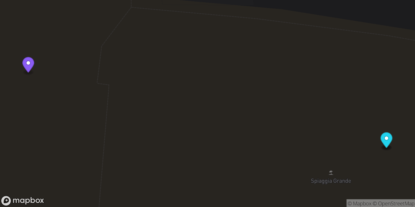 Map showing 3 locations