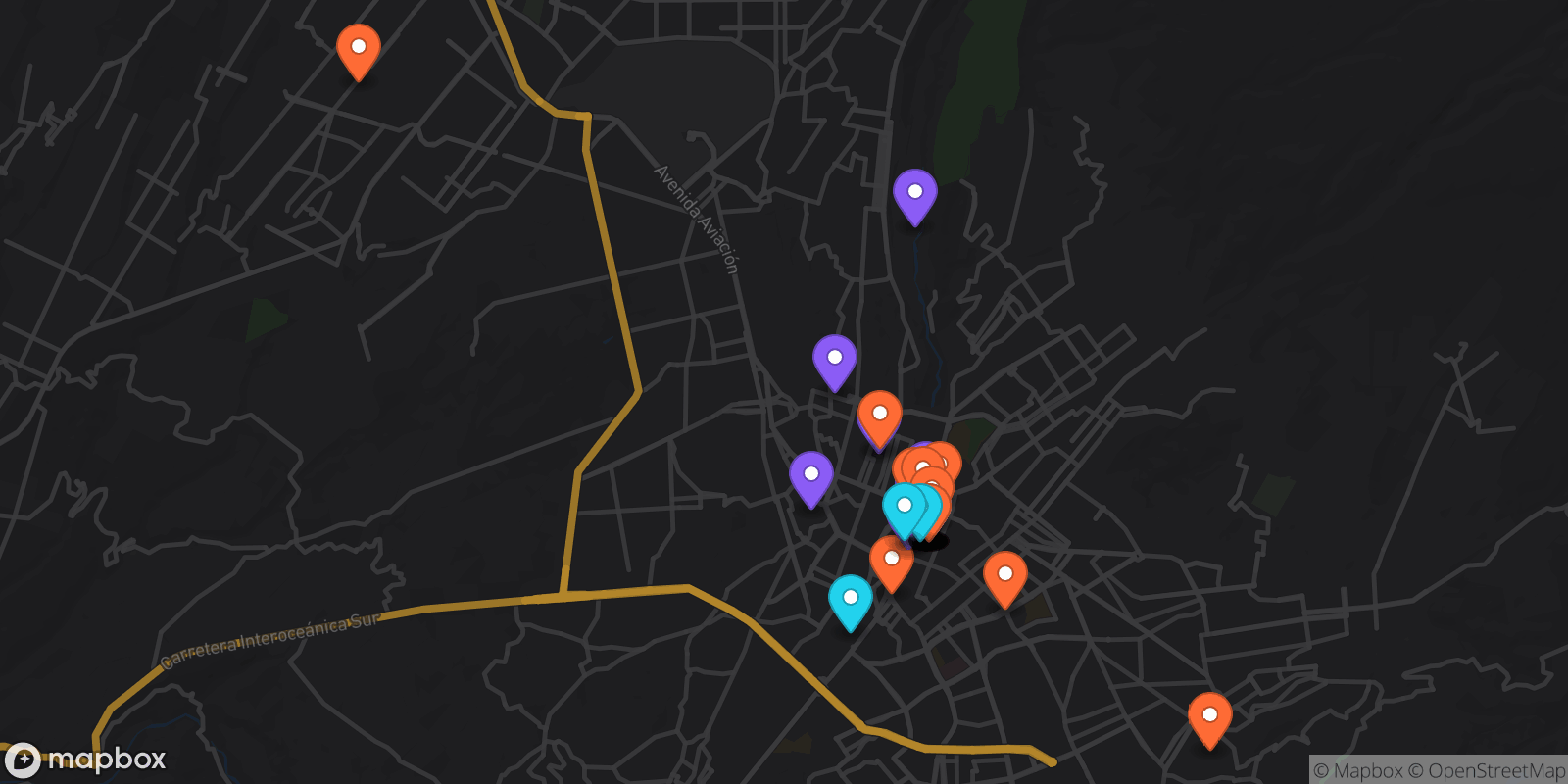 Map showing 37 locations
