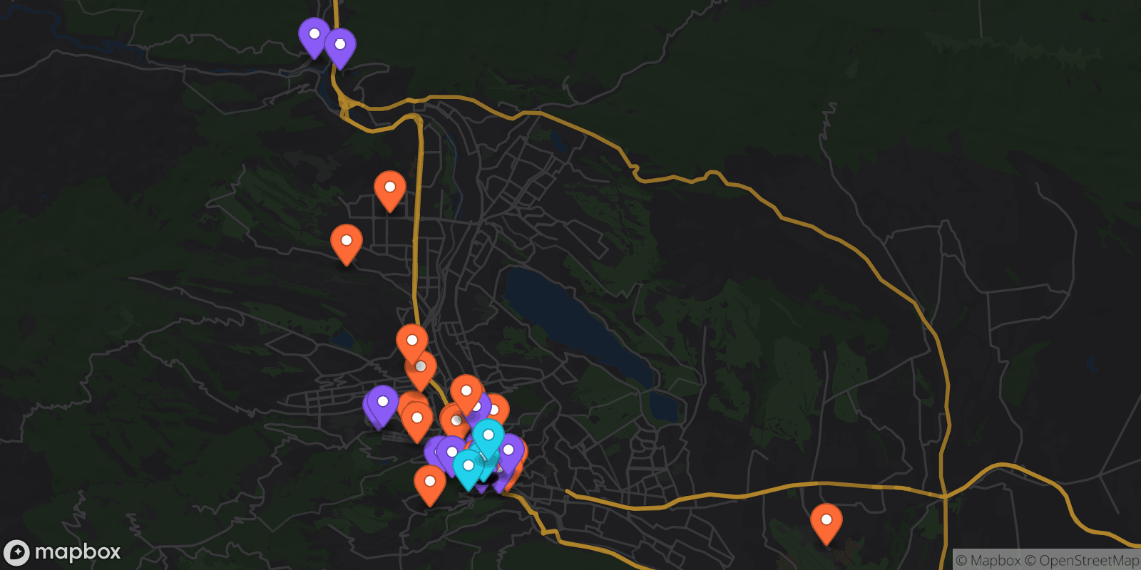Map showing 48 locations