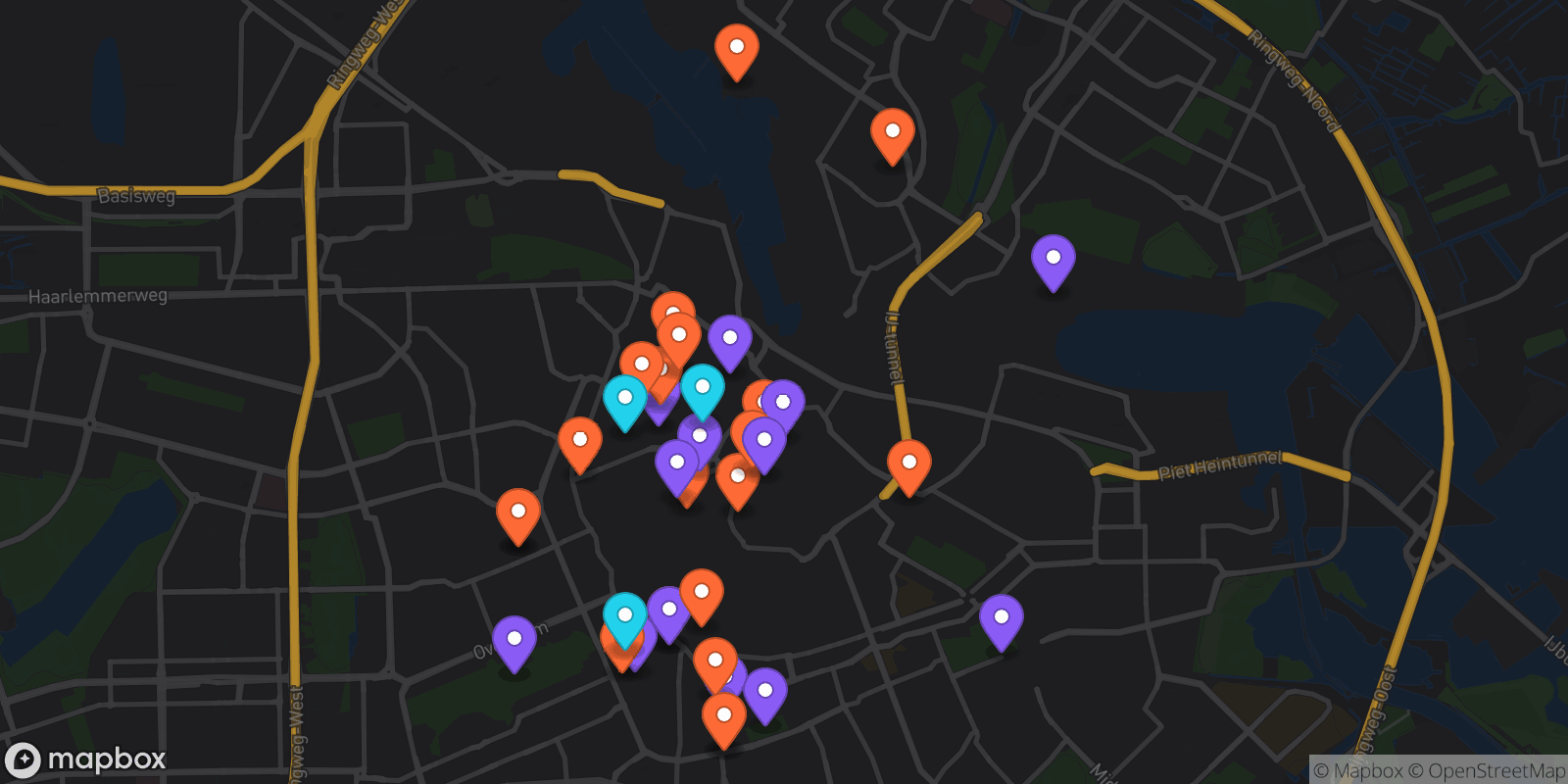 Map showing 37 locations