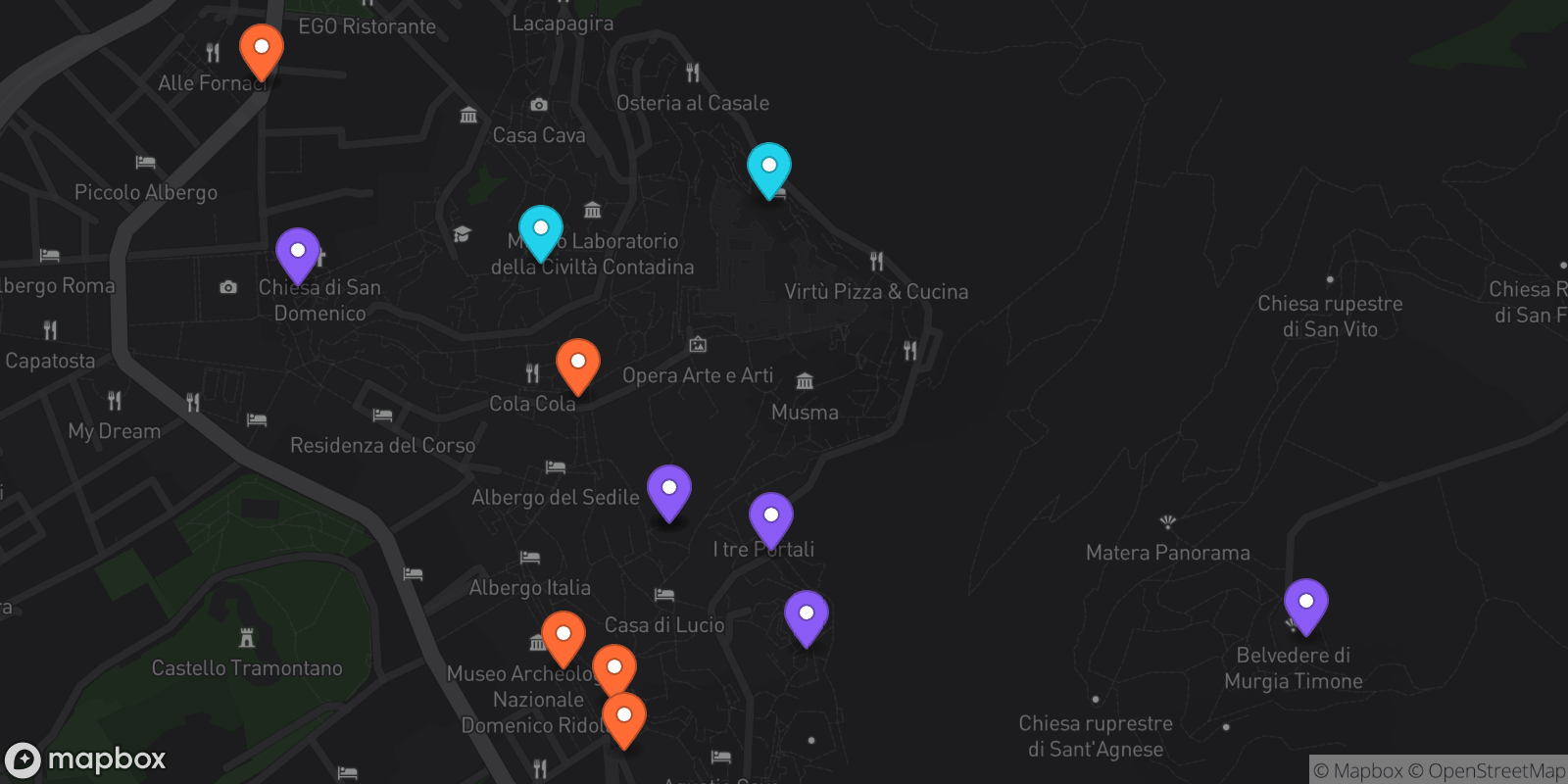 Map showing 14 locations