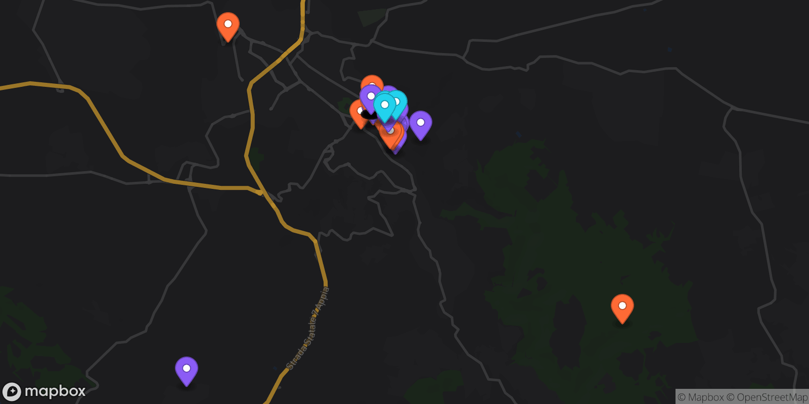 Map showing 40 locations