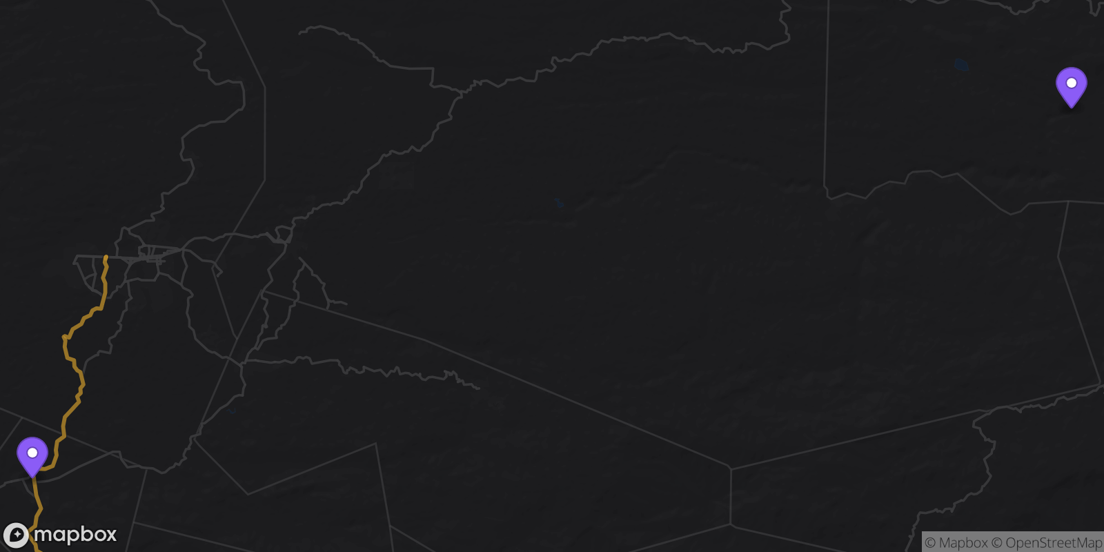 Map showing 2 locations