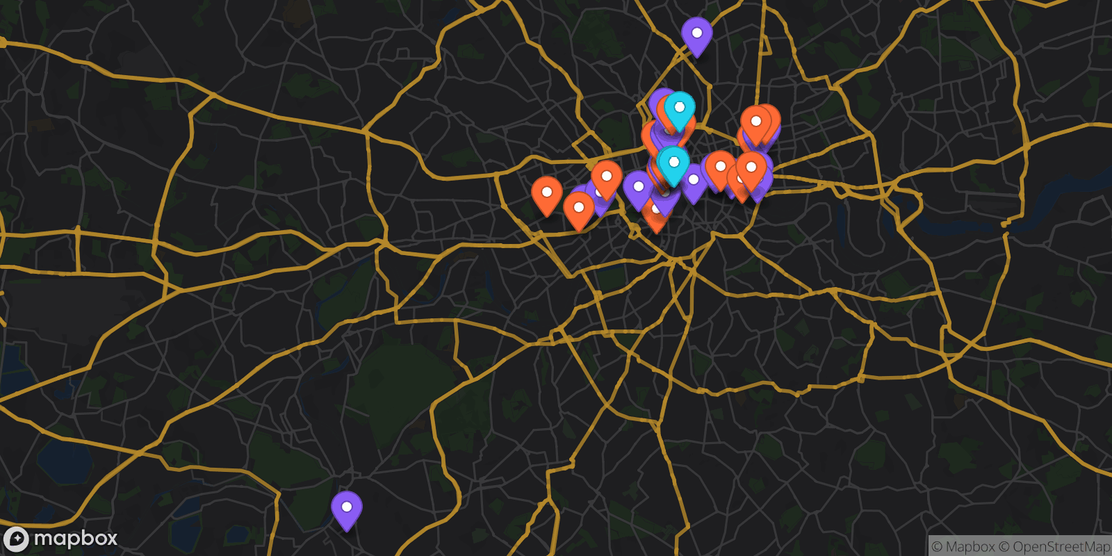 Map showing 39 locations