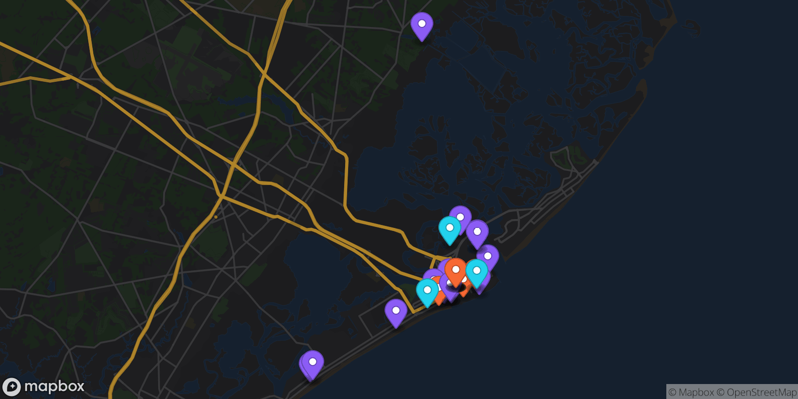 Map showing 37 locations