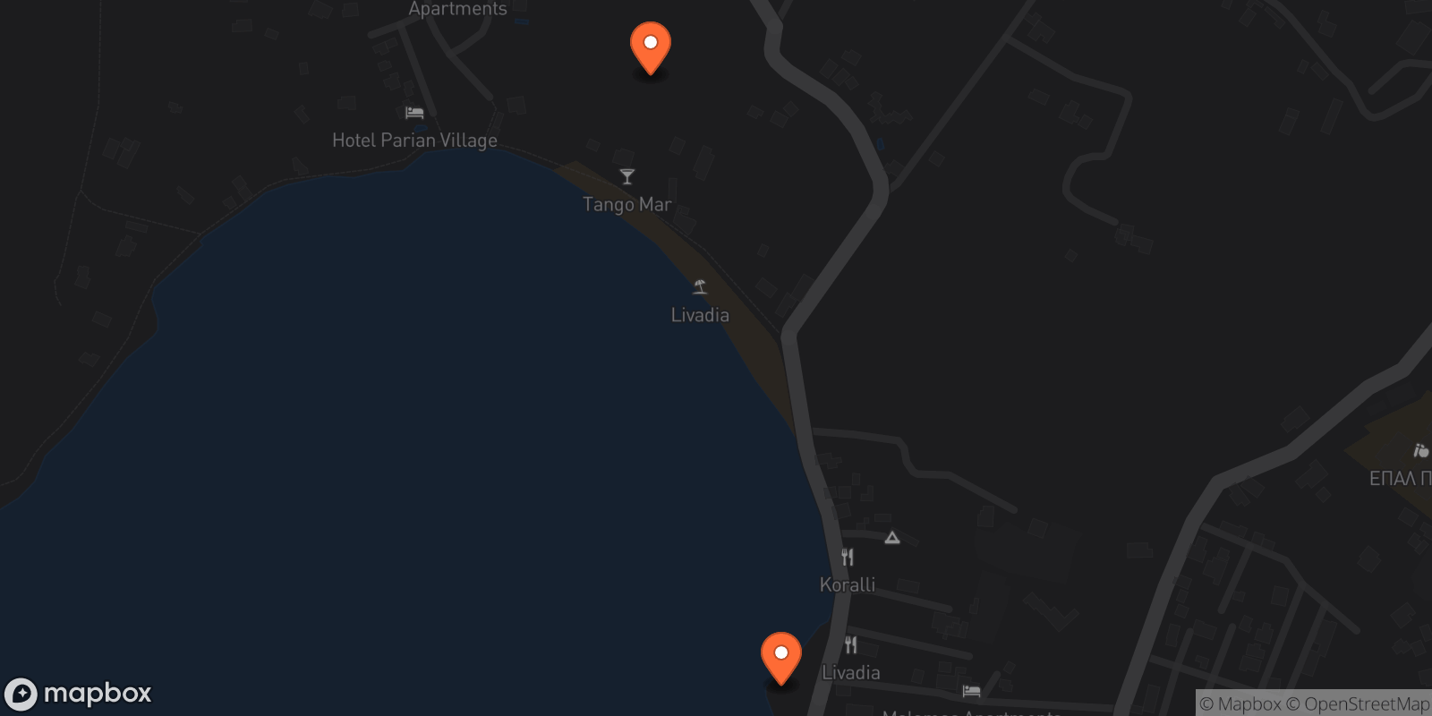 Map showing 4 locations