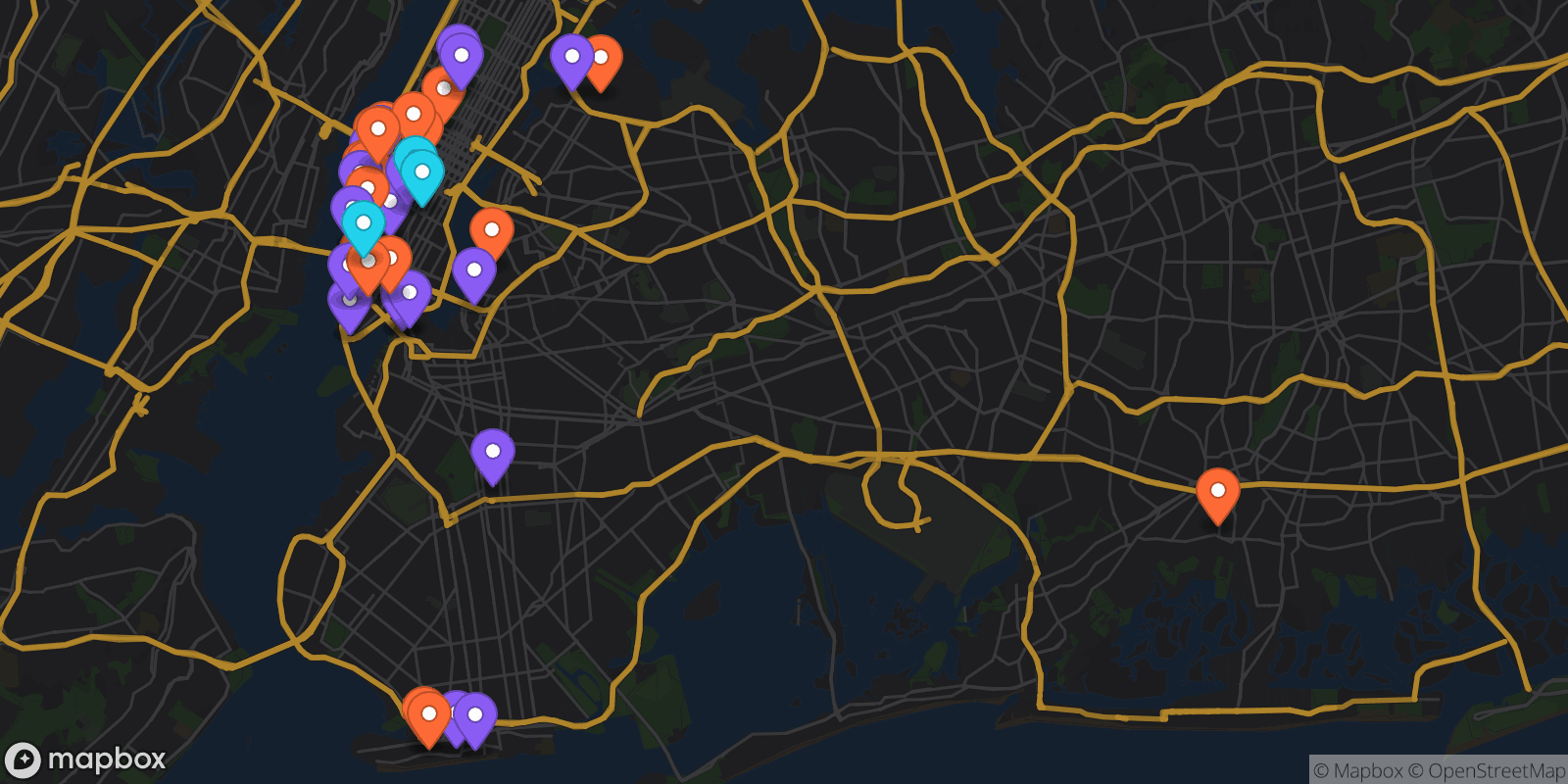 Map showing 39 locations