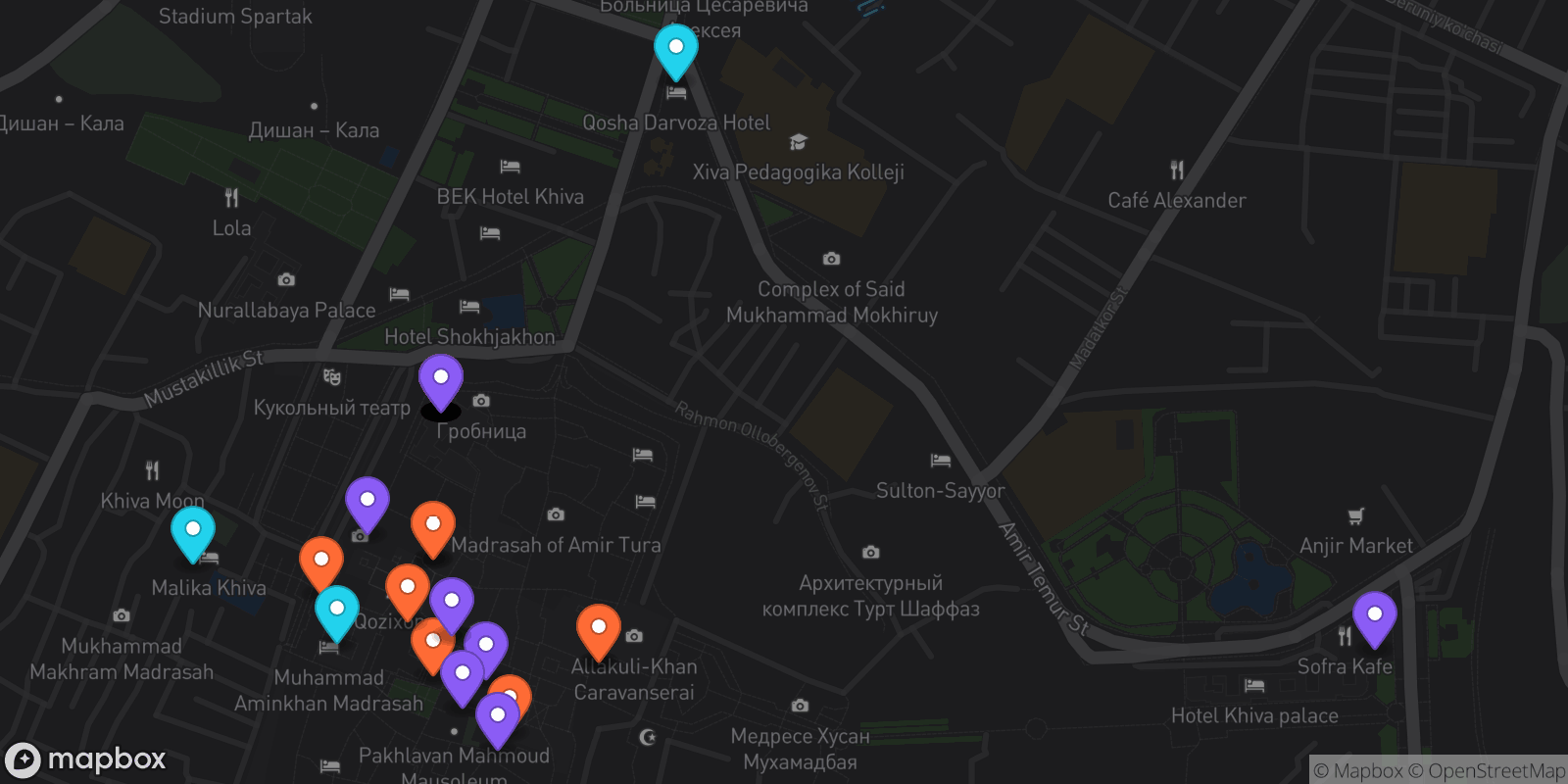 Map showing 41 locations