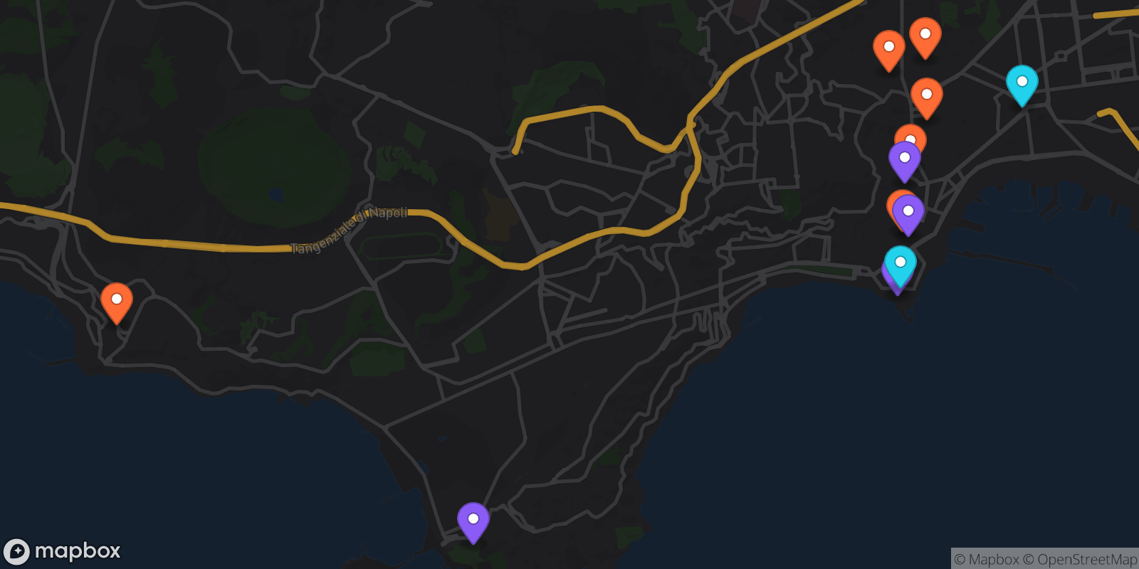 Map showing 12 locations