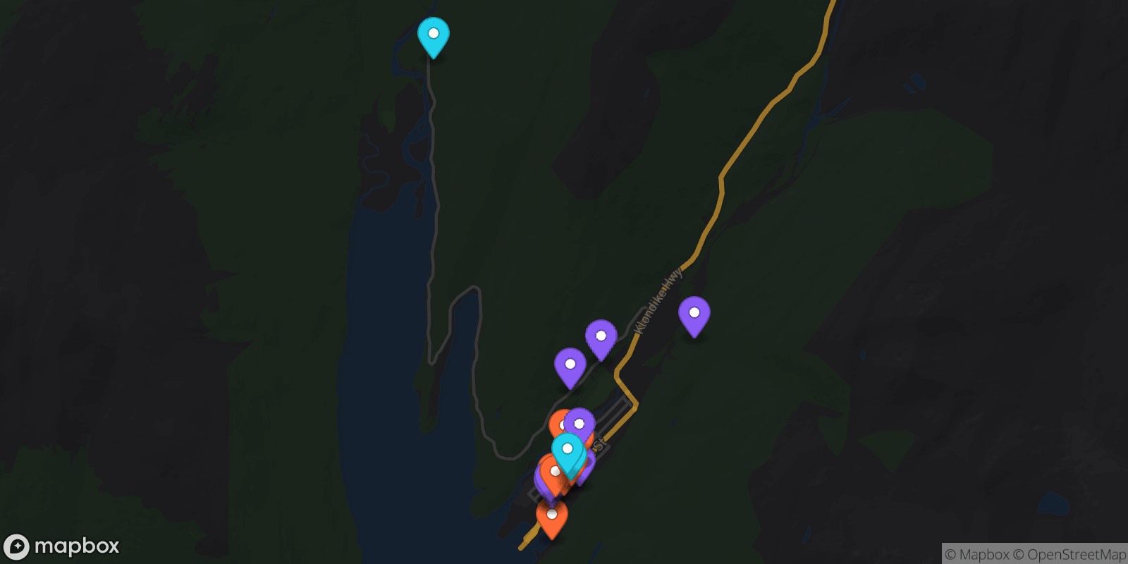 Map showing 23 locations