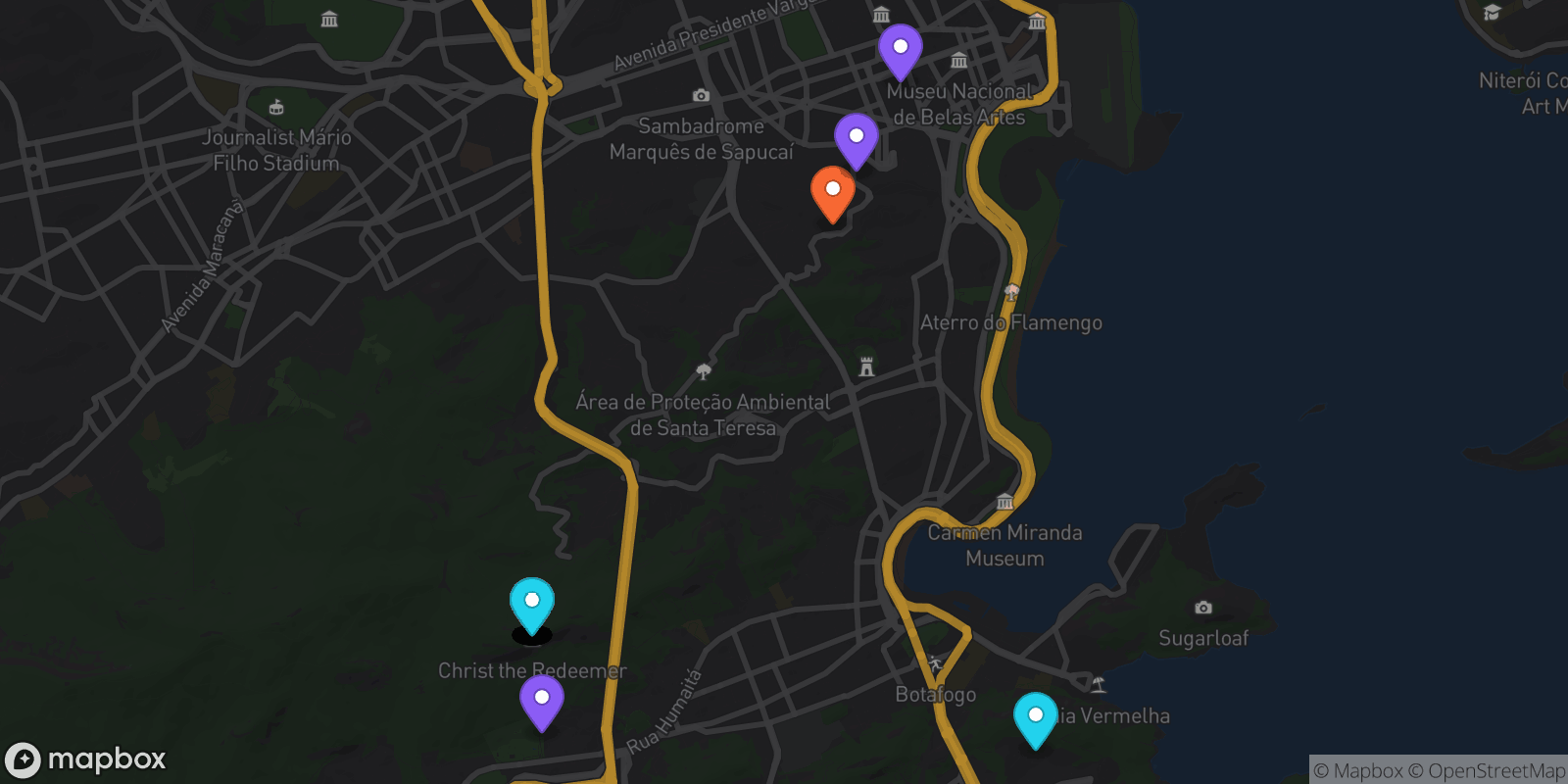 Map showing 40 locations