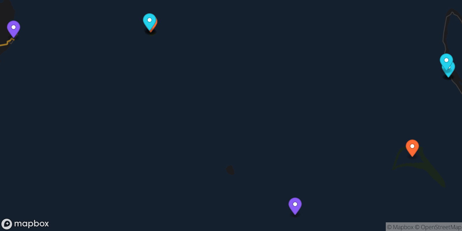 Map showing 12 locations