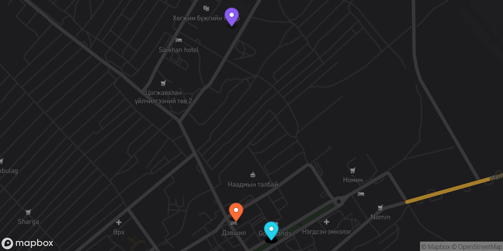 Map showing 33 locations