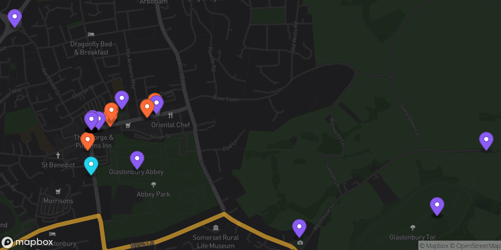 Map showing 41 locations