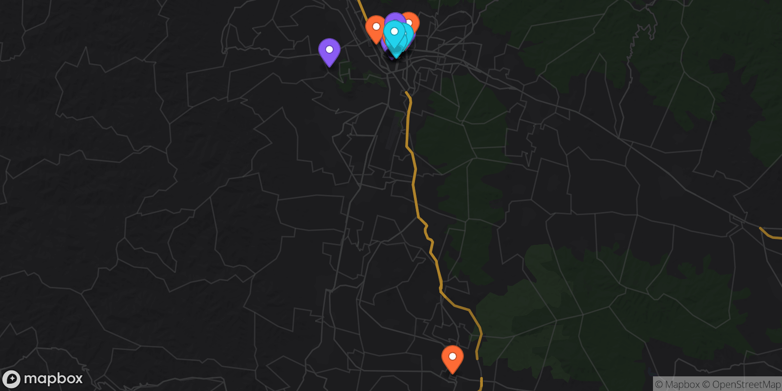 Map showing 37 locations