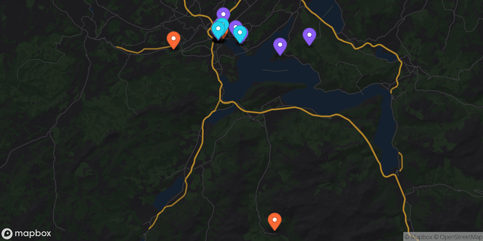 Map showing 34 locations